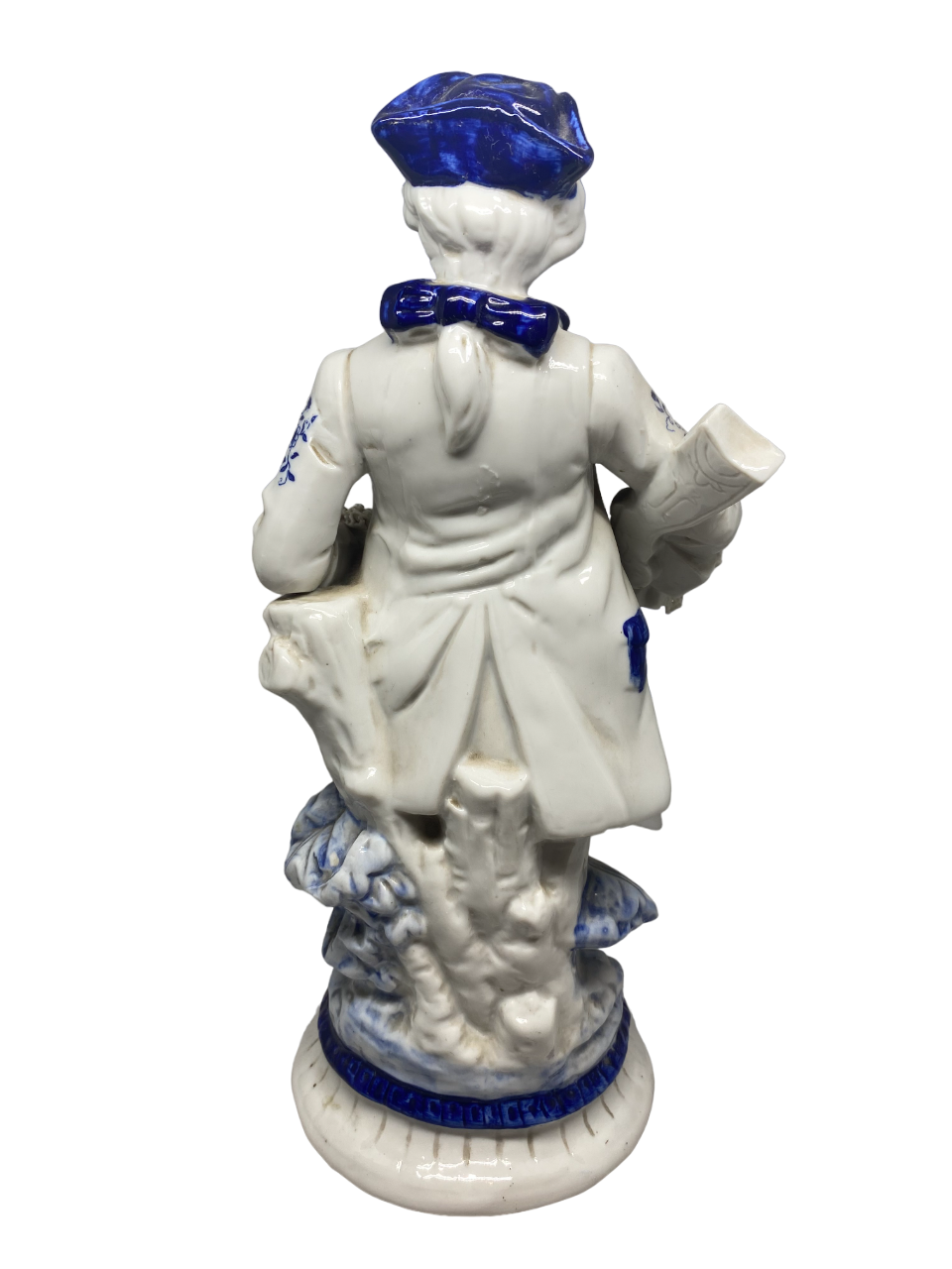 Figura de Porcelana Victoriana Pareja Azul con Blanco